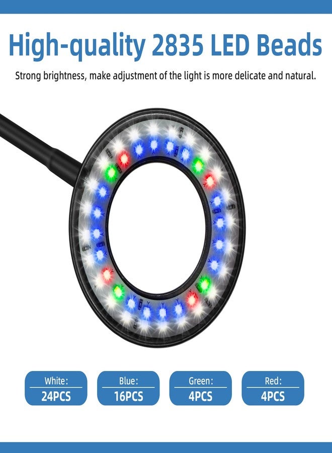 داتو مصباح حوض السمك DaToo بمشبك ومؤقت، مصباح صغير يعمل بمنفذ USB، بقوة 8 واط، قابل للتعتيم، كامل الطيف، مناسب لأحواض أسماك البيتا، مؤقت قابل للتعديل، متعدد الألوان، مزود بإضاءة LED (المحول غير مرفق). - Image 3
